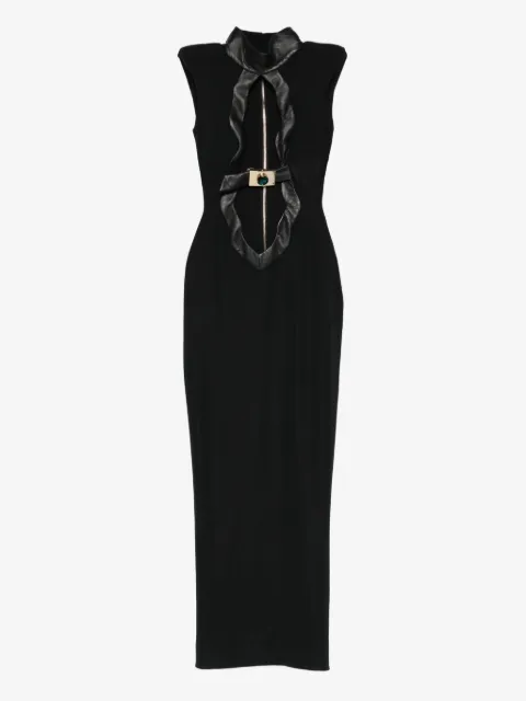 MITILIANE COUTURE leather insert stone accessory dress
