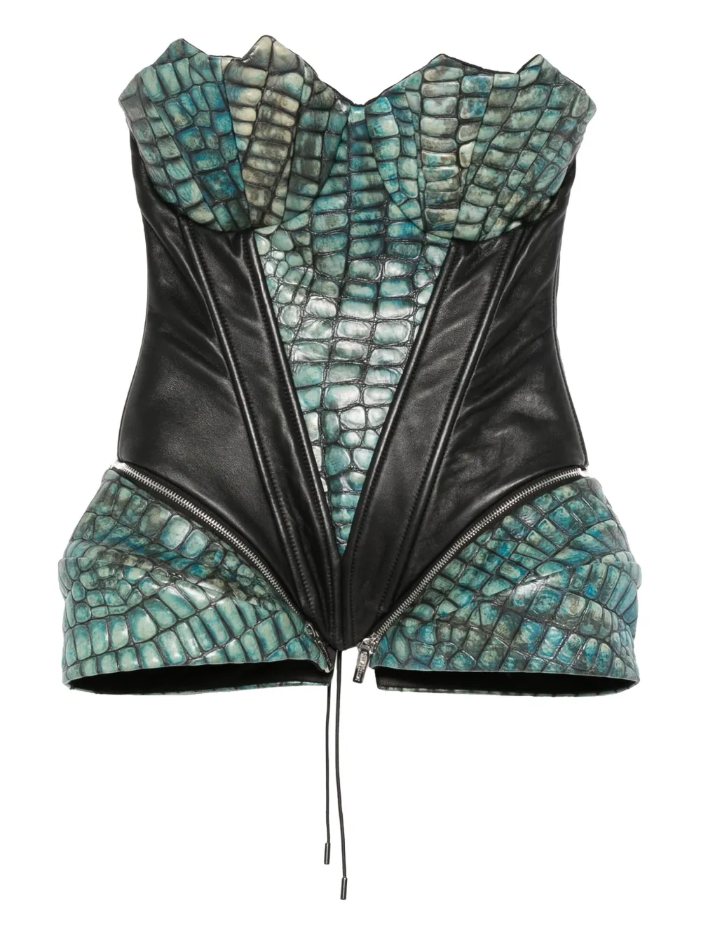 MITILIANE COUTURE croc effect top | Black | Image 1