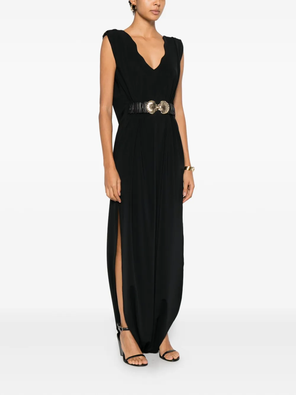 MITILIANE COUTURE Vestelbare jurk met ceintuur Zwart