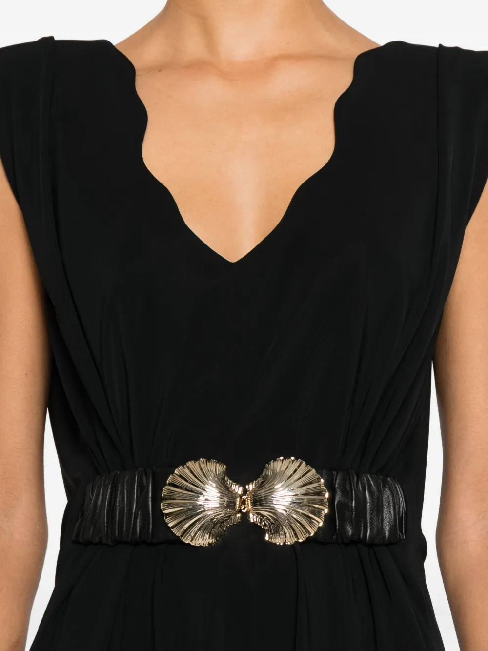 MITILIANE COUTURE Vestelbare jurk met ceintuur Zwart