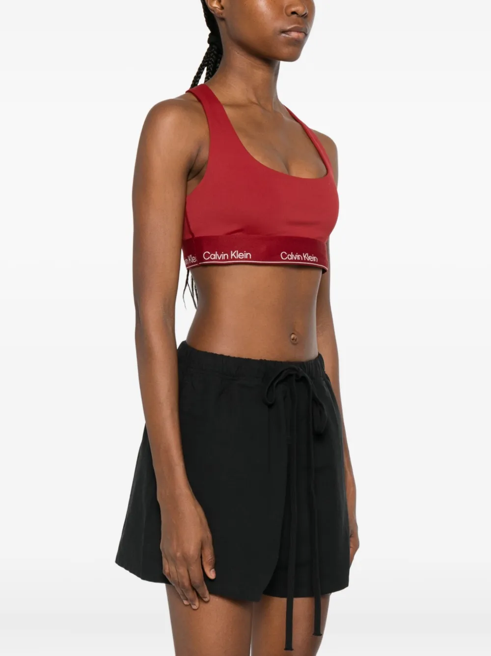 Calvin Klein Sport-bh met logoband Rood