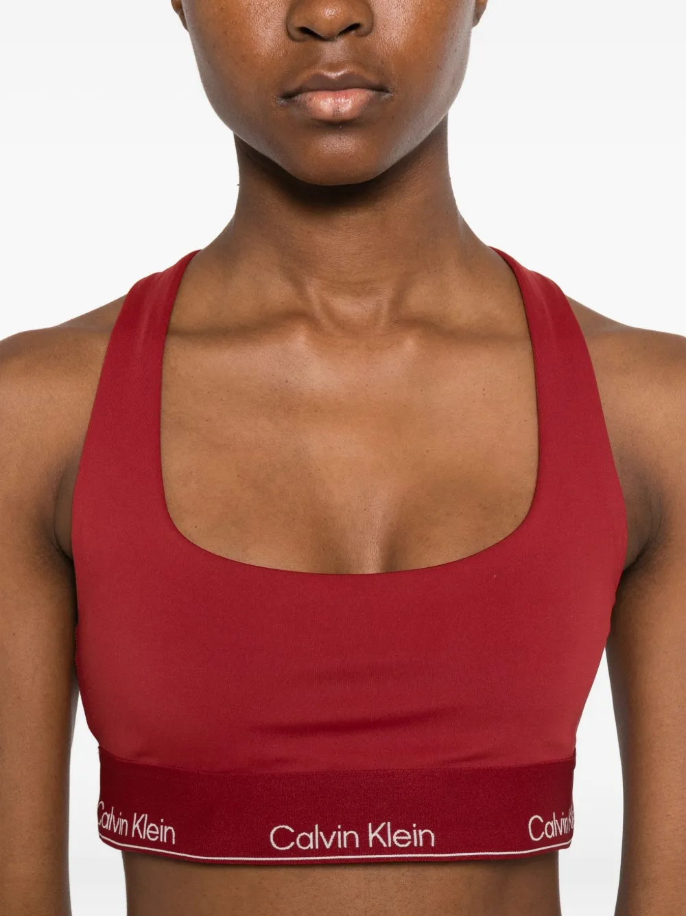 Calvin Klein Sport-bh met logoband Rood