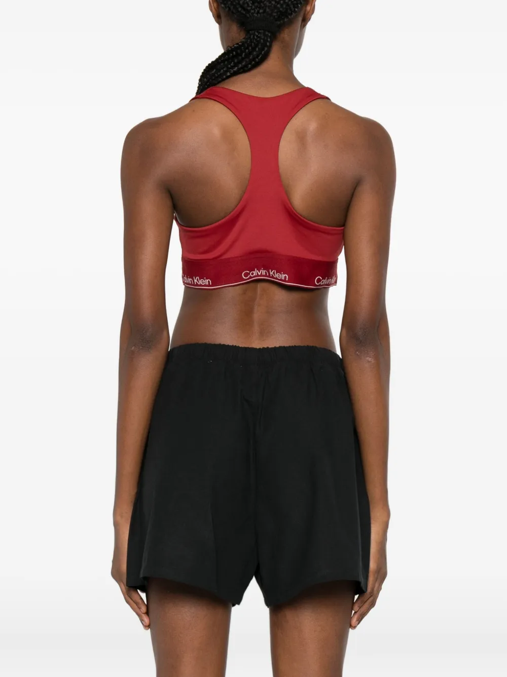 Calvin Klein Sport-bh met logoband Rood