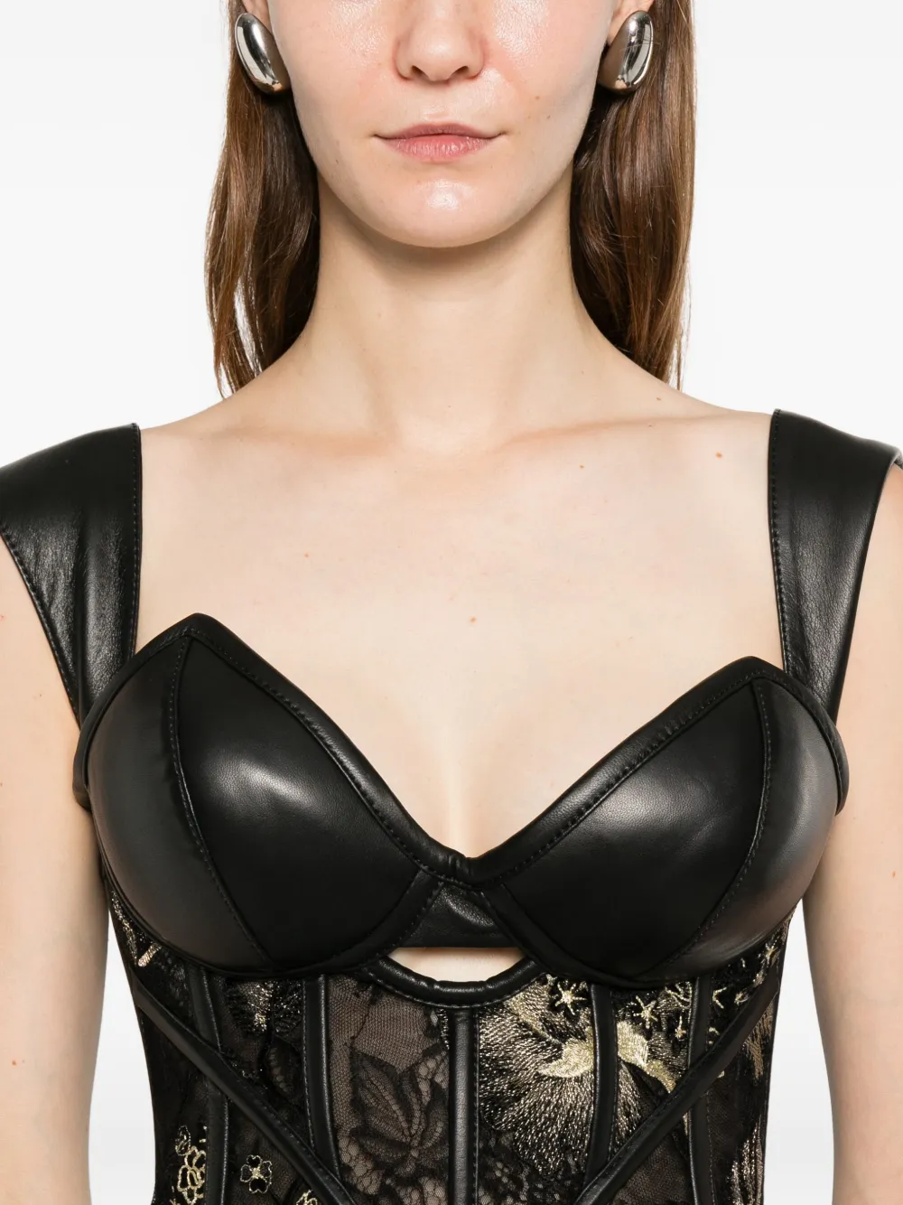 MITILIANE COUTURE Top met geborduurd kant Zwart