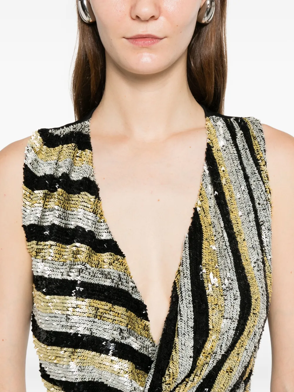 Sequined Striped Top