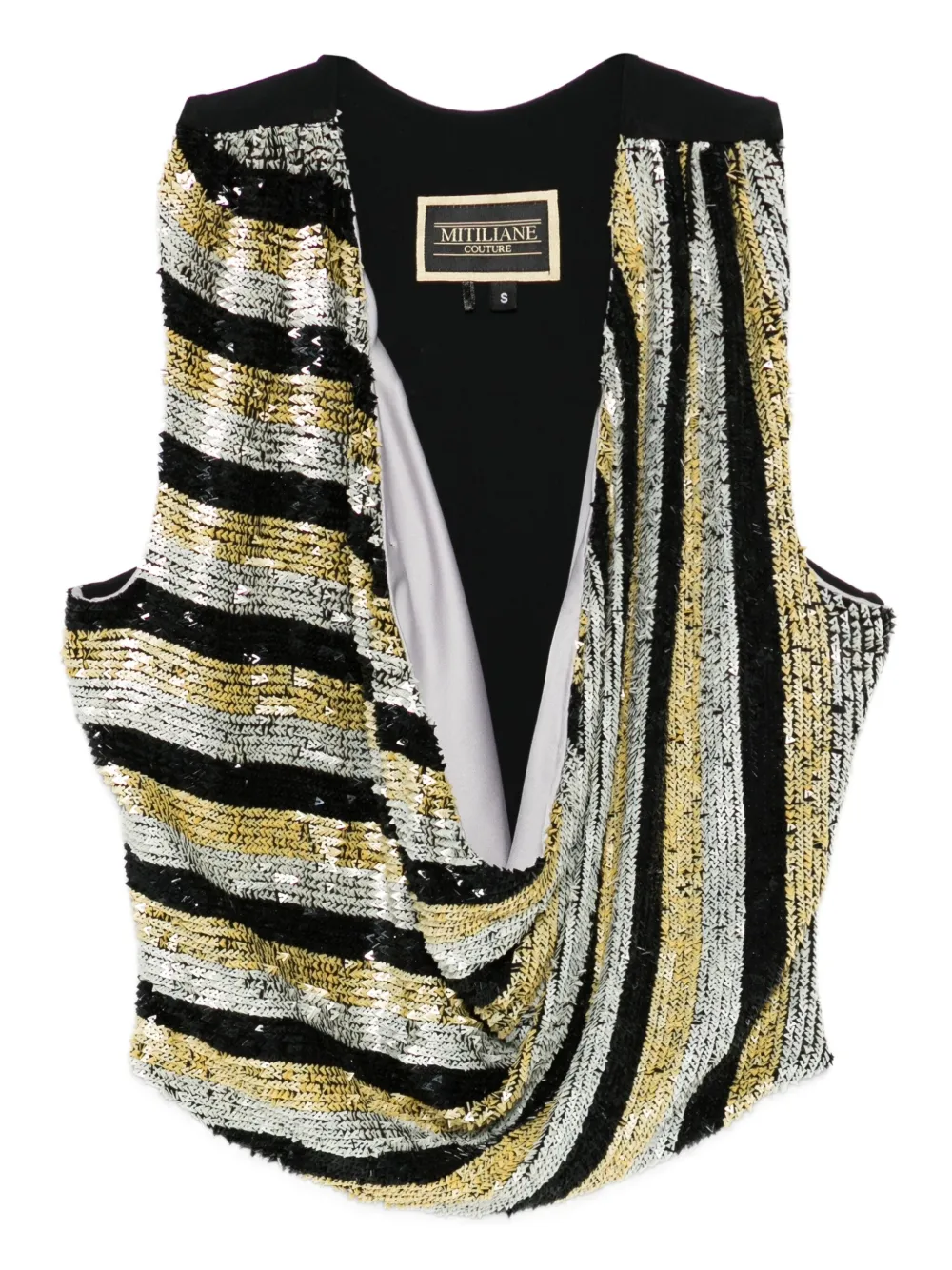 MITILIANE COUTURE sequined striped top | Grey | Image 1