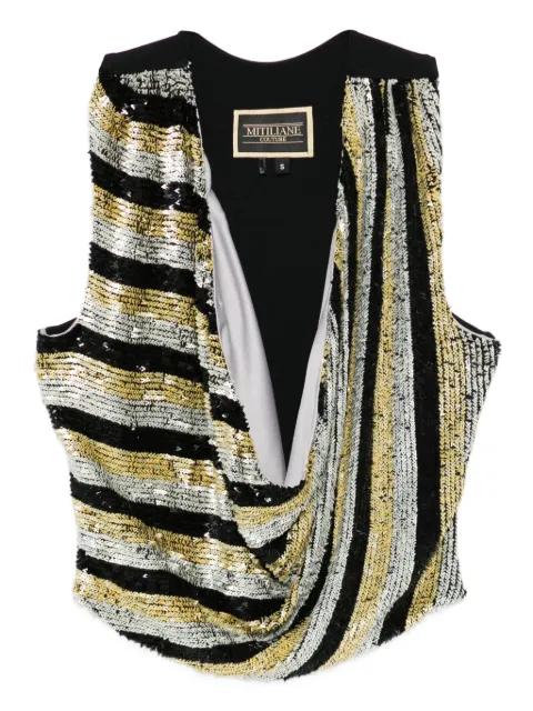 MITILIANE COUTURE sequined striped top