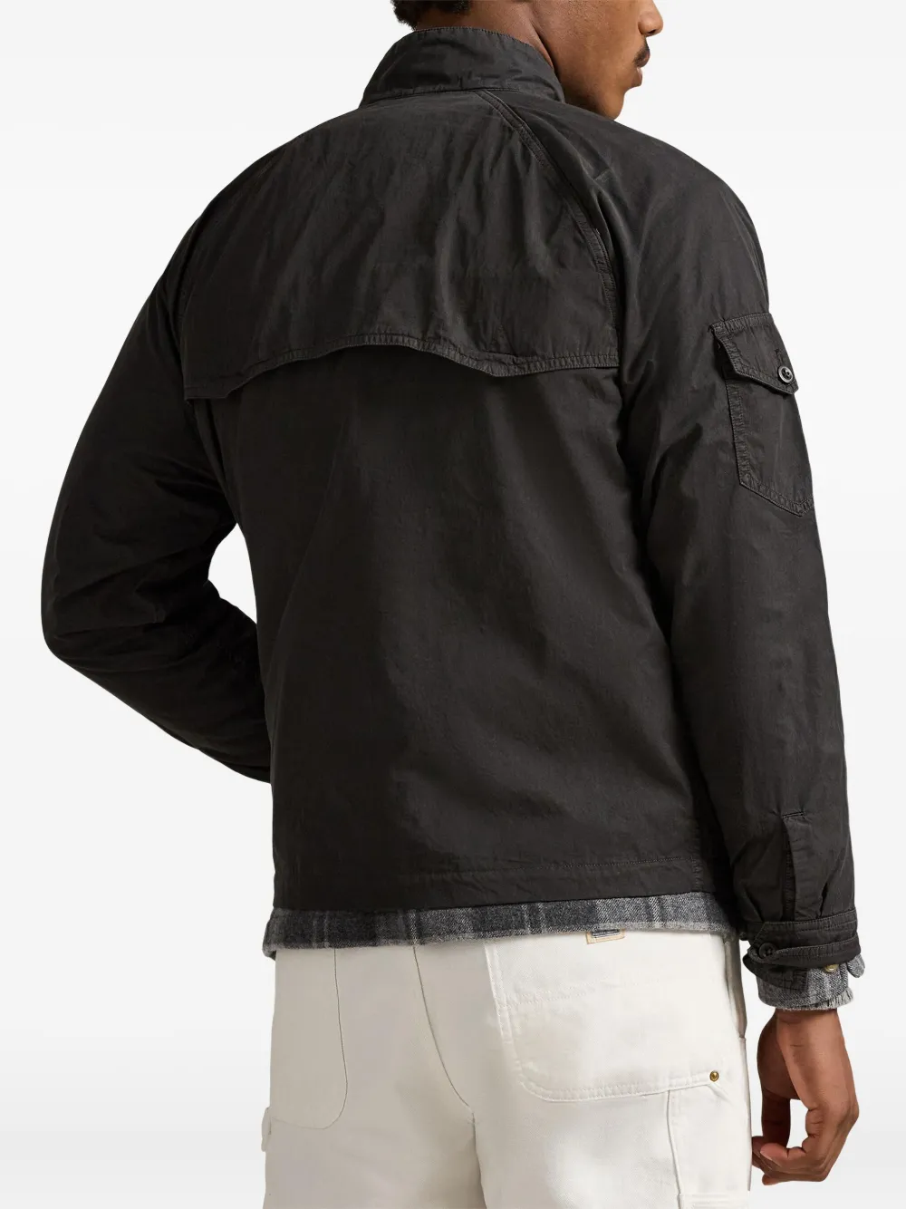 Polo Ralph Lauren Twill Windbreaker Jacket In Black