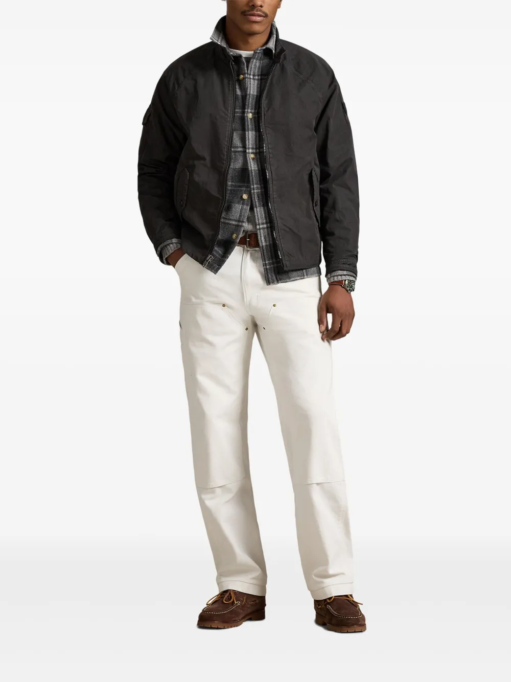 Polo Ralph Lauren Twill Windbreaker Jacket In Black