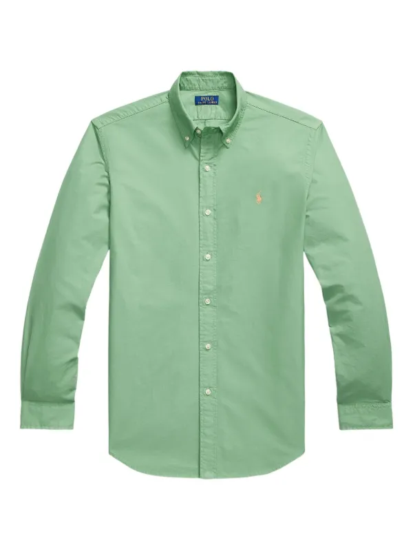 polo ralph lauren fitted dress shirts Polo Ralph Lauren Custom-fit chambray shirt Light blue - Men