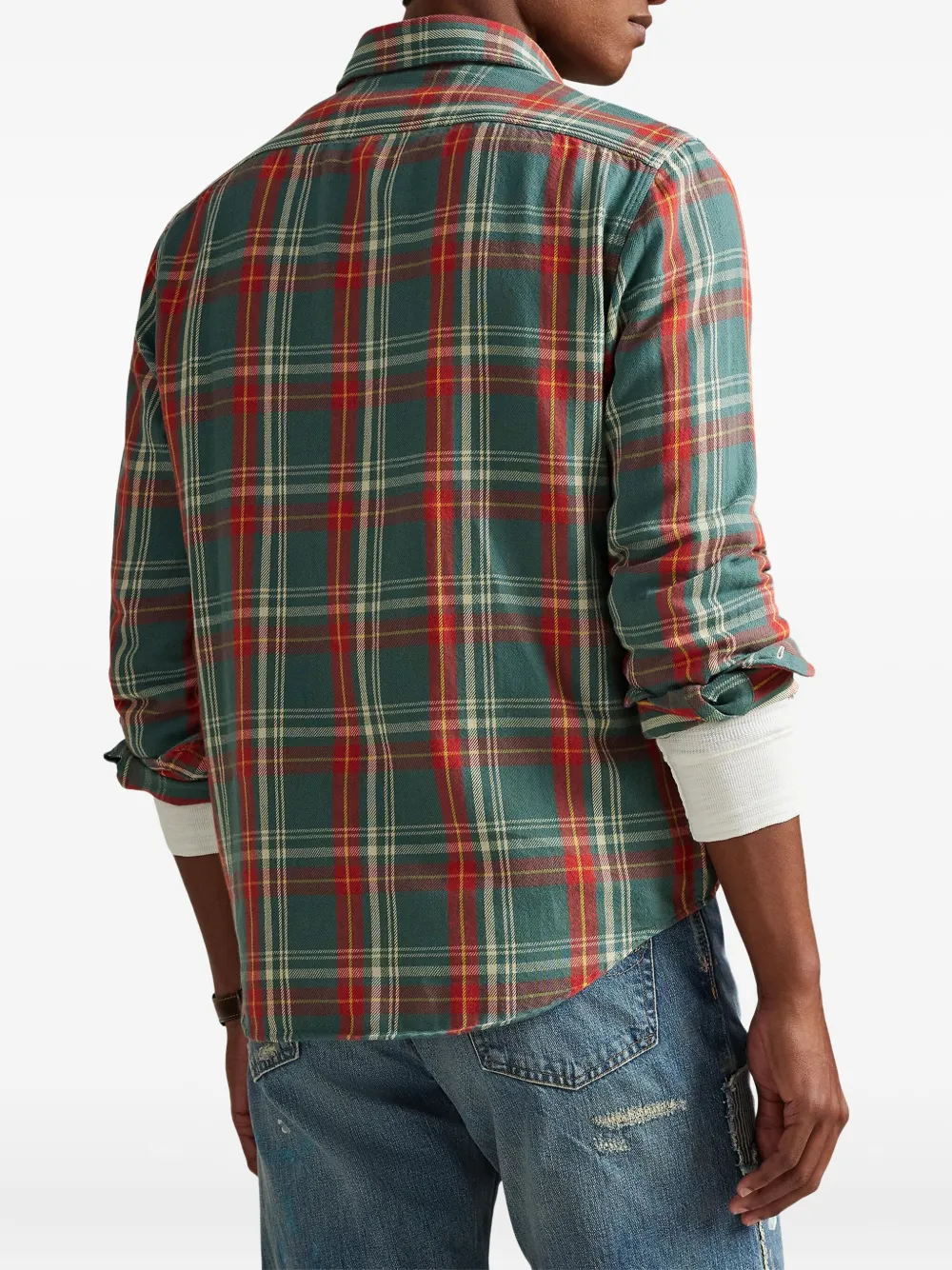 Polo Ralph Lauren Flanellen overhemd met lange mouwen Groen