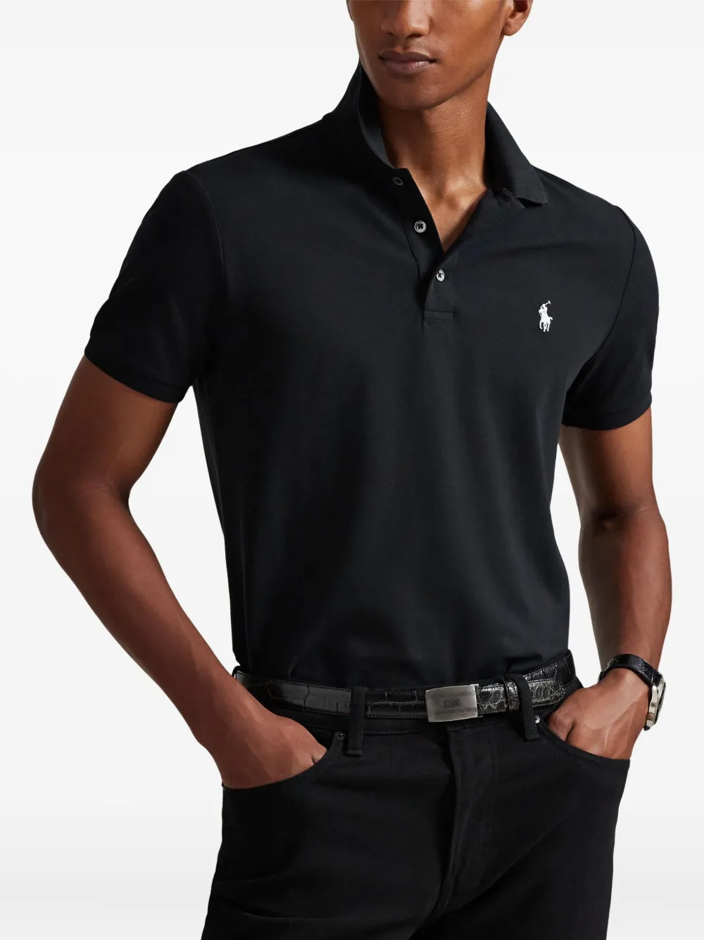 Polo Ralph Lauren Poloshirt met geborduurd logo Zwart