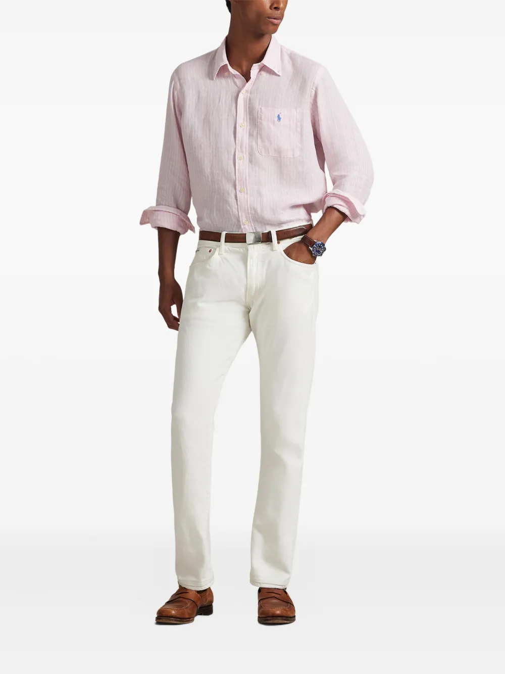 Polo Ralph Lauren Button-up Long-sleeve Shirt In White