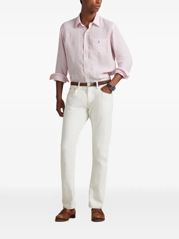 POLO RALPH LAUREN ロングスリーブオープンカラーシャツ M Polo Ralph Lauren ロングスリーブ シャツ | ピンク | FARFETCH JP