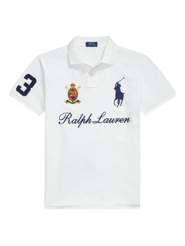 Polo Ralph Lauren ホワイトポロシャツ L/G POLO RALPH LAUREN (ポロラルフローレン) コットン100％ 鹿の子 ロゴ