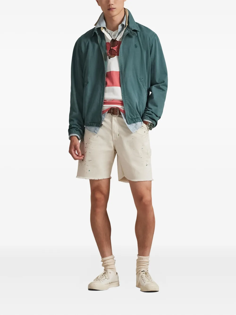 Polo Ralph Lauren Zip Denim Jacket In Green