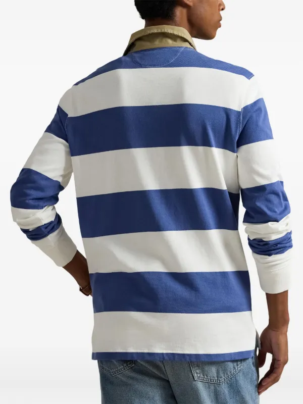 Polo Ralph Lauren Camisa Polo Mangas Longas Com Listras | Azul