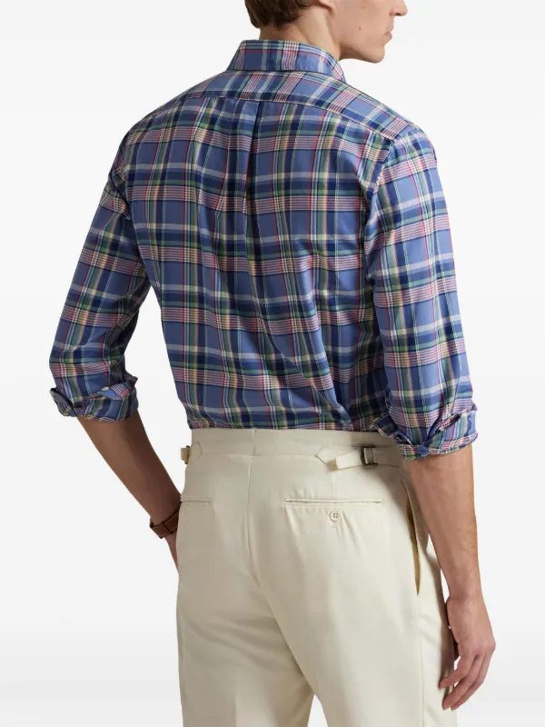 Polo Ralph Lauren Camisa Xadrez Com Mangas Longas | Azul | FARFETCH BR
