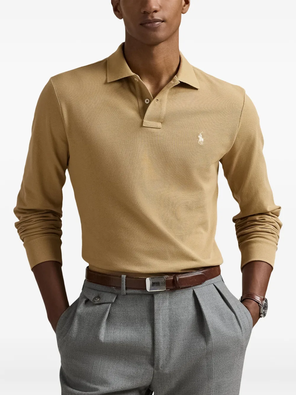 Polo Ralph Lauren Poloshirt met lange mouwen Beige