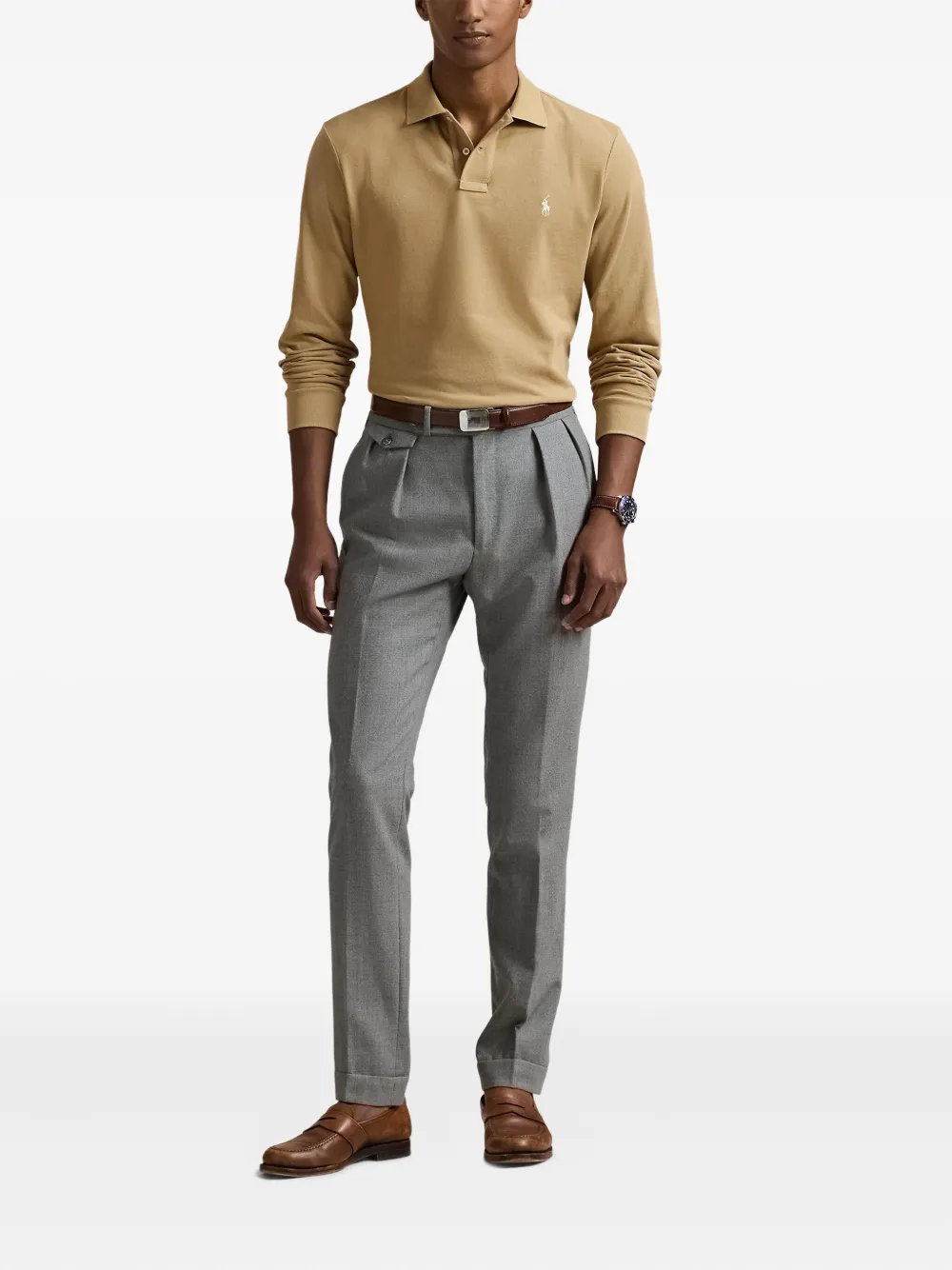 Polo Ralph Lauren Poloshirt met lange mouwen Beige