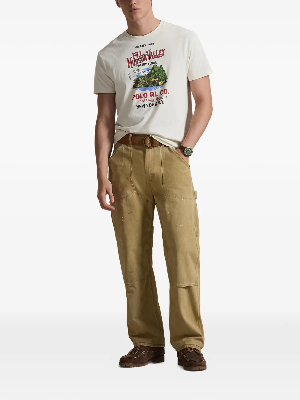 Polo Ralph Lauren T-shirt met ronde hals en print Beige