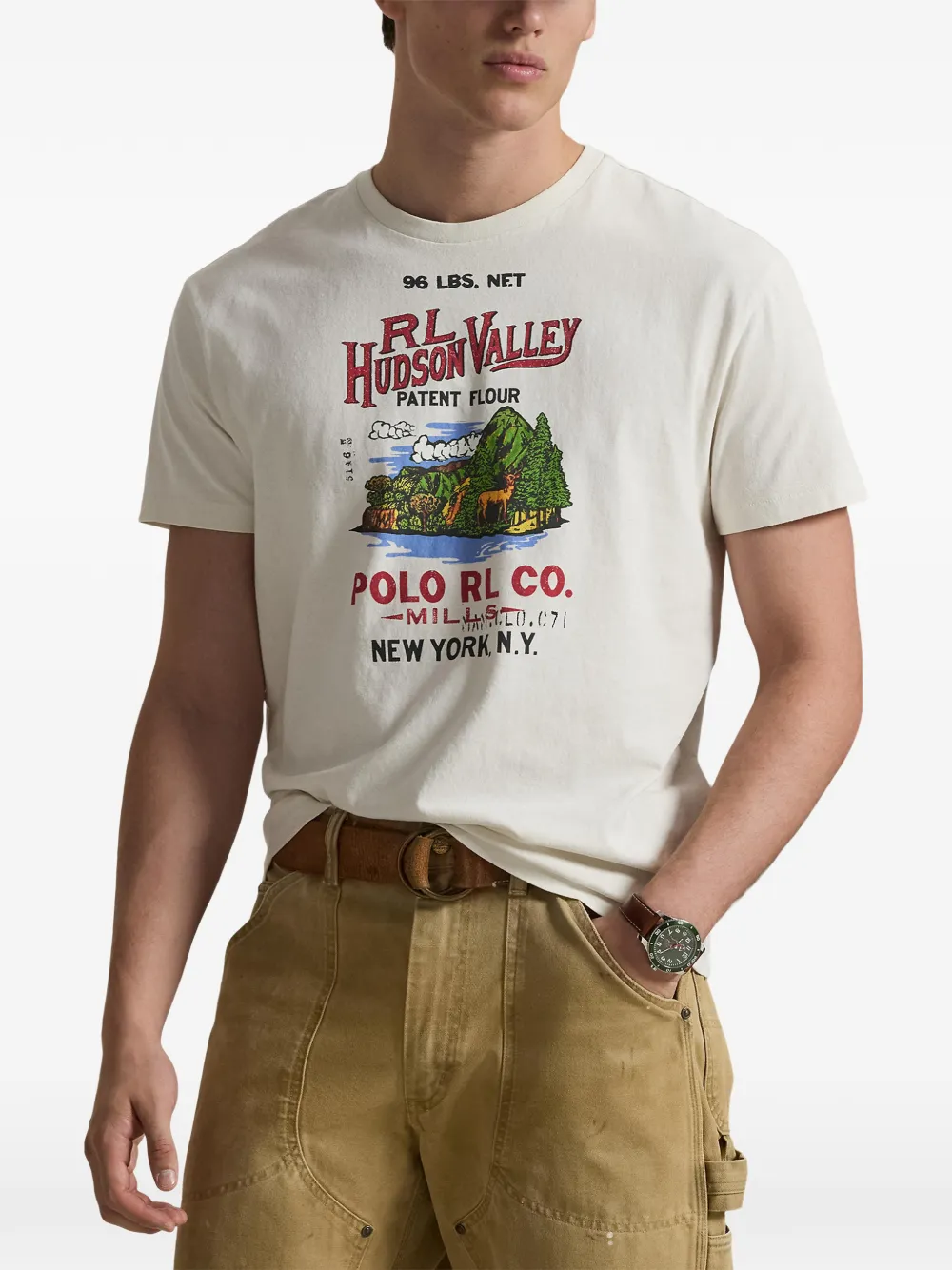 Polo Ralph Lauren T-shirt met ronde hals en print Beige