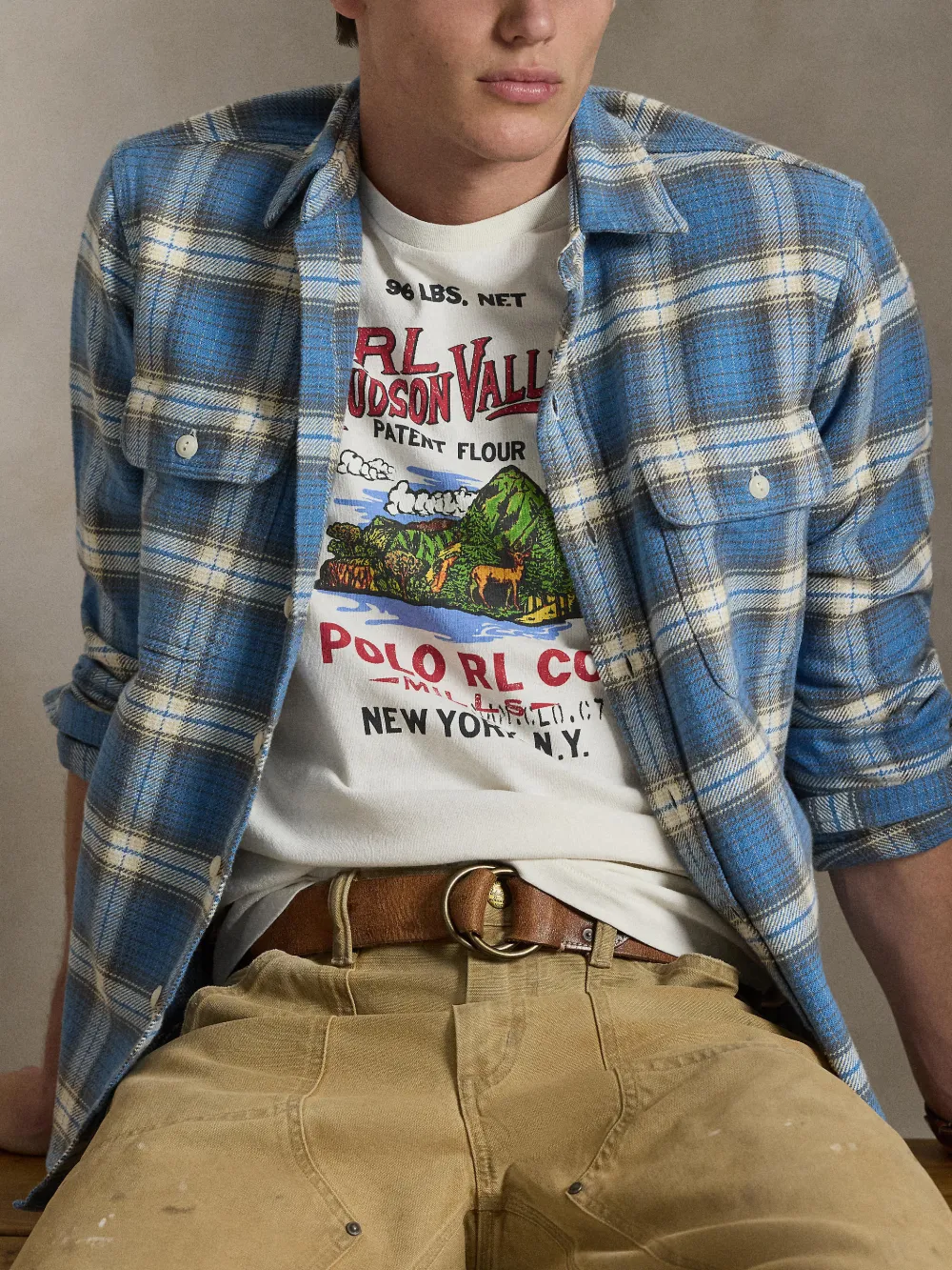 Polo Ralph Lauren T-shirt met ronde hals en print Beige