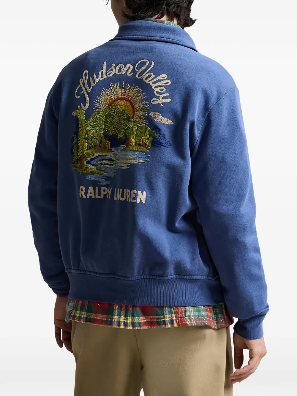 Polo Ralph Lauren Embroidered-detail Bomber Jacket In Blue
