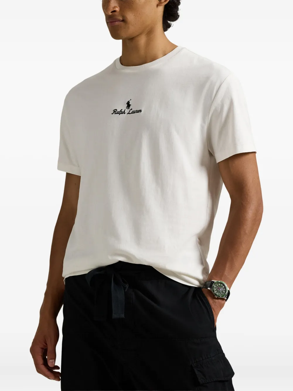 Polo Ralph Lauren Short-sleeve Jersey Knit Script Graphic T-shirt In White