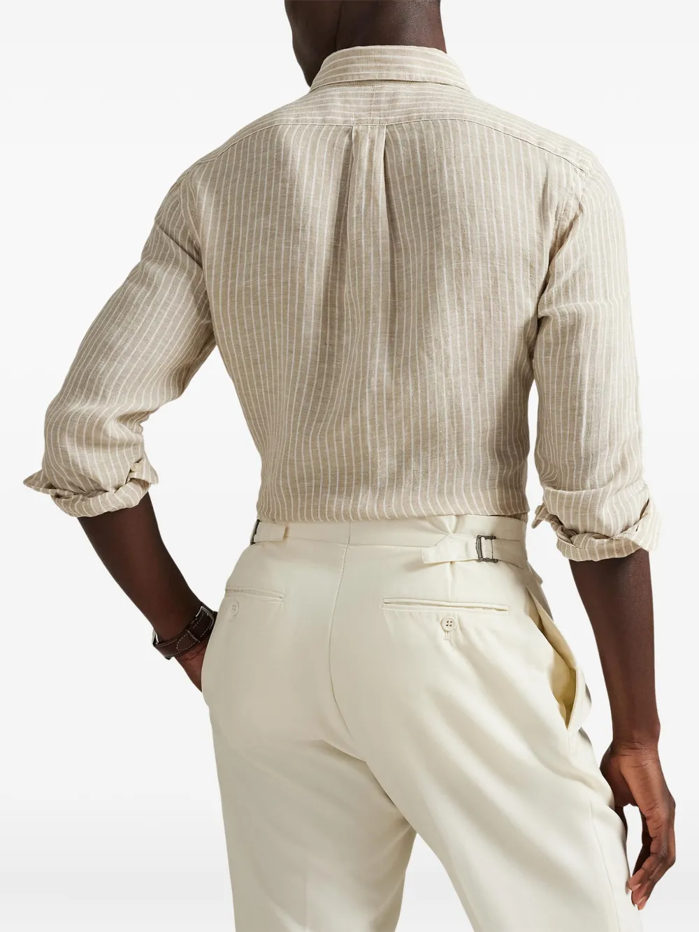 Polo Ralph Lauren Gestreept overhemd met kraag Beige