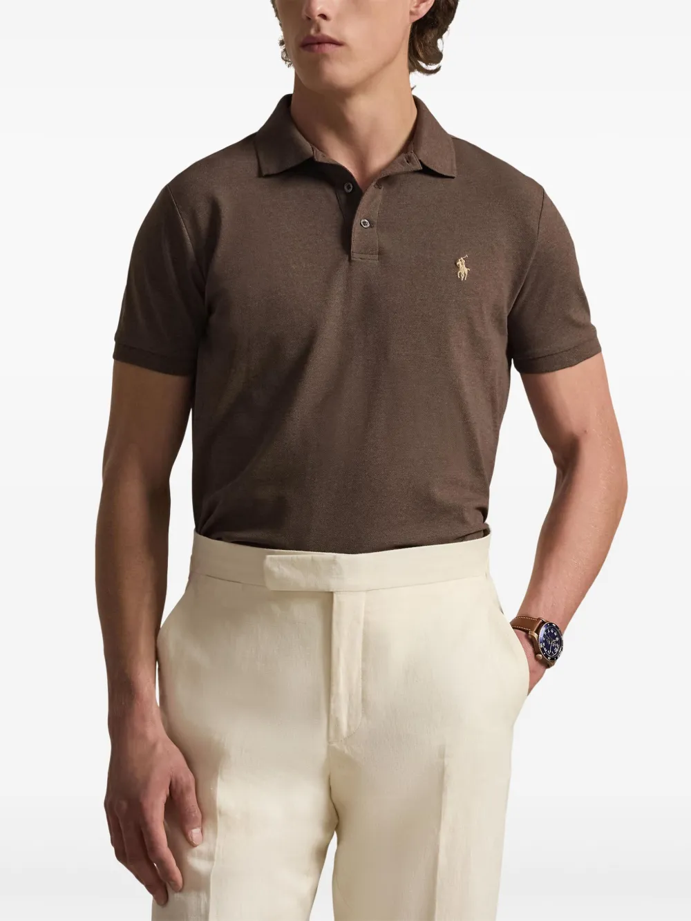 Polo Ralph Lauren Camisa Polo Mangas Curtas | Marrom | FARFETCH BR