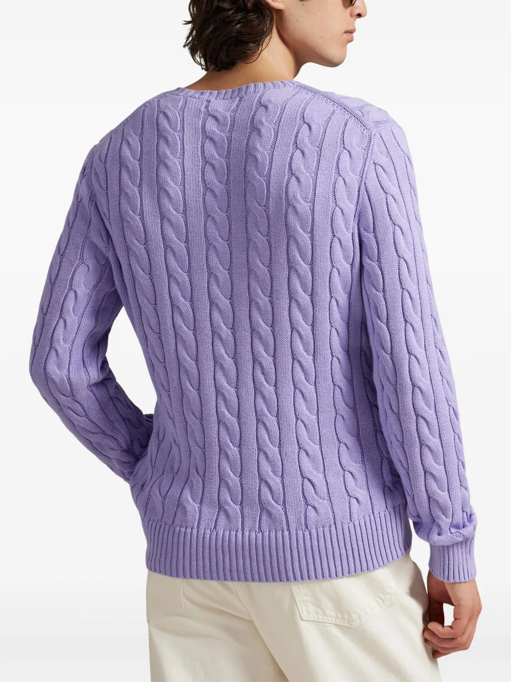 Polo Ralph Lauren Kabelgebreide trui met lange mouwen Paars