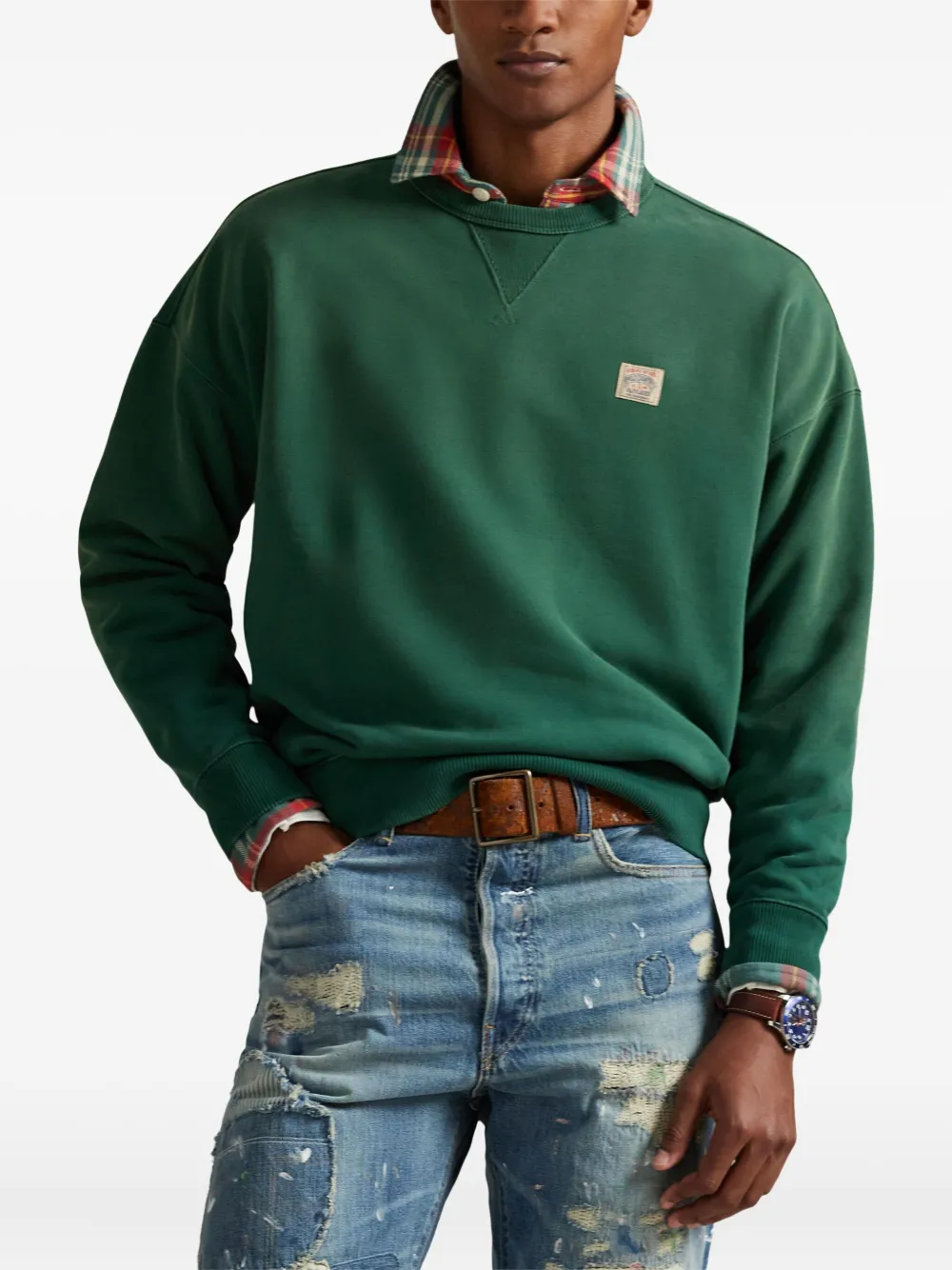 Polo Ralph Lauren Sweater met ronde hals en patch Groen
