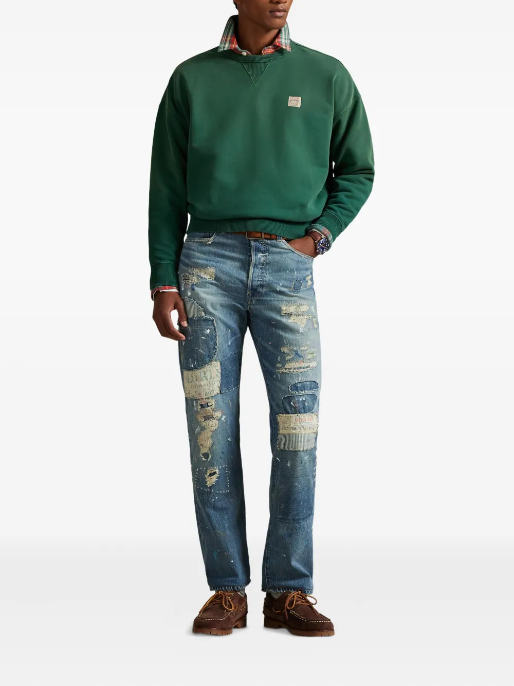 Polo Ralph Lauren Sweater met ronde hals en patch Groen