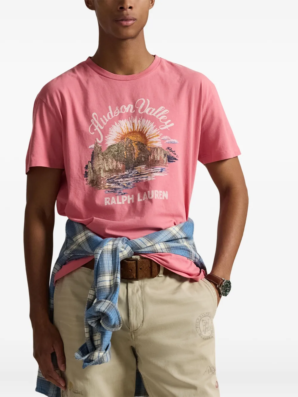 Polo Ralph Lauren Short-sleeved Print T-shirt In Pink