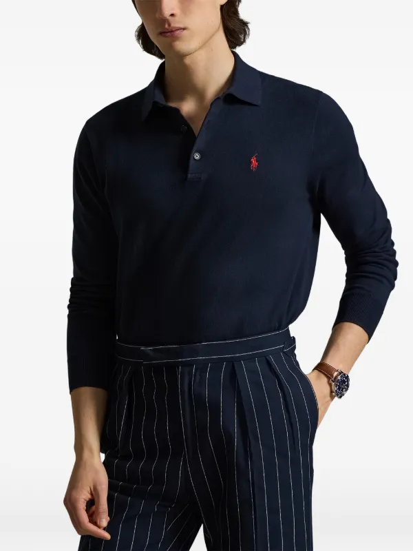Polo Ralph Lauren Camisa Polo Mangas Longas | Azul | FARFETCH BR