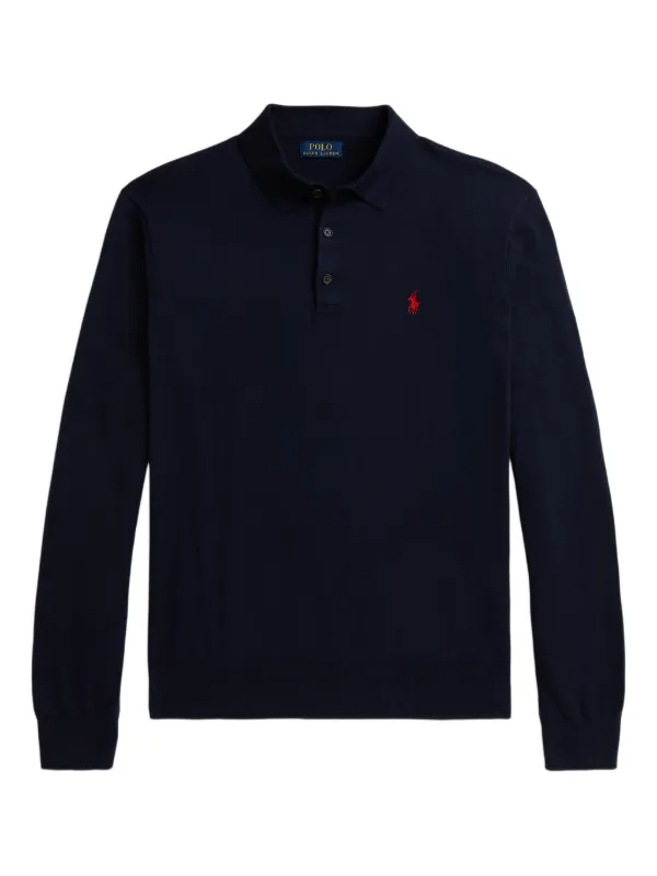Polo Ralph Lauren Camisa Polo Mangas Longas | Azul | FARFETCH BR