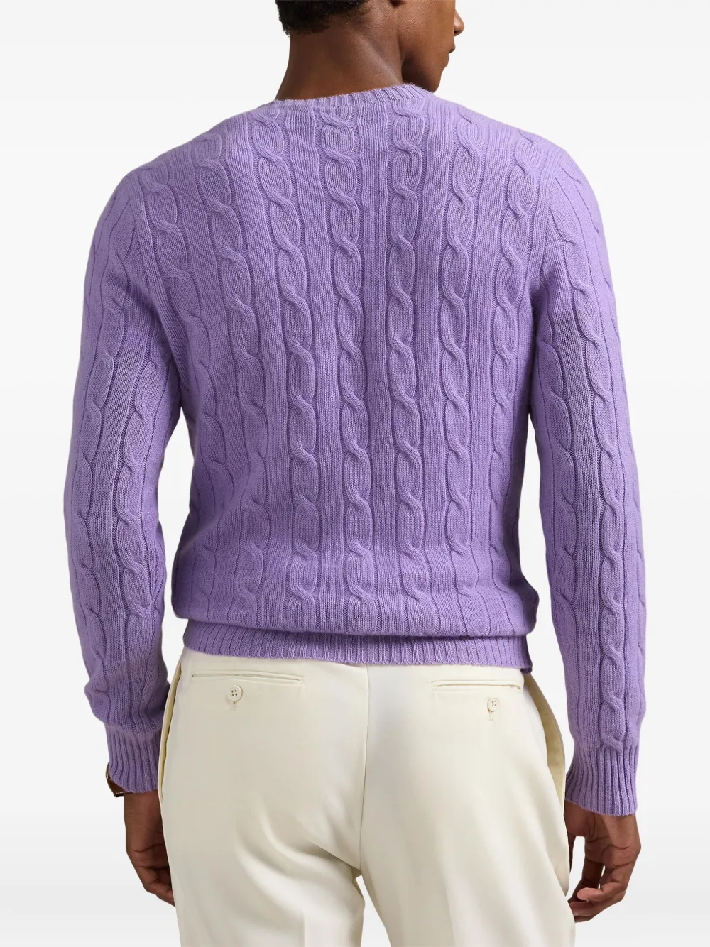 Polo Ralph Lauren Cable Knit Cotton Crewneck Sweater In Multi