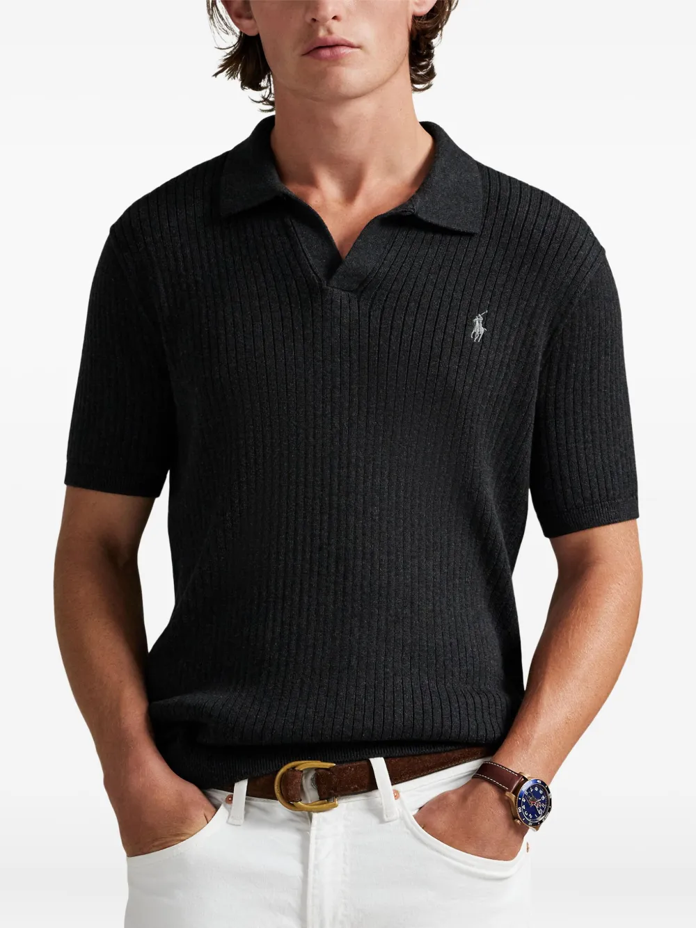 Polo Ralph Lauren T-shirt met kraag en korte mouwen Grijs