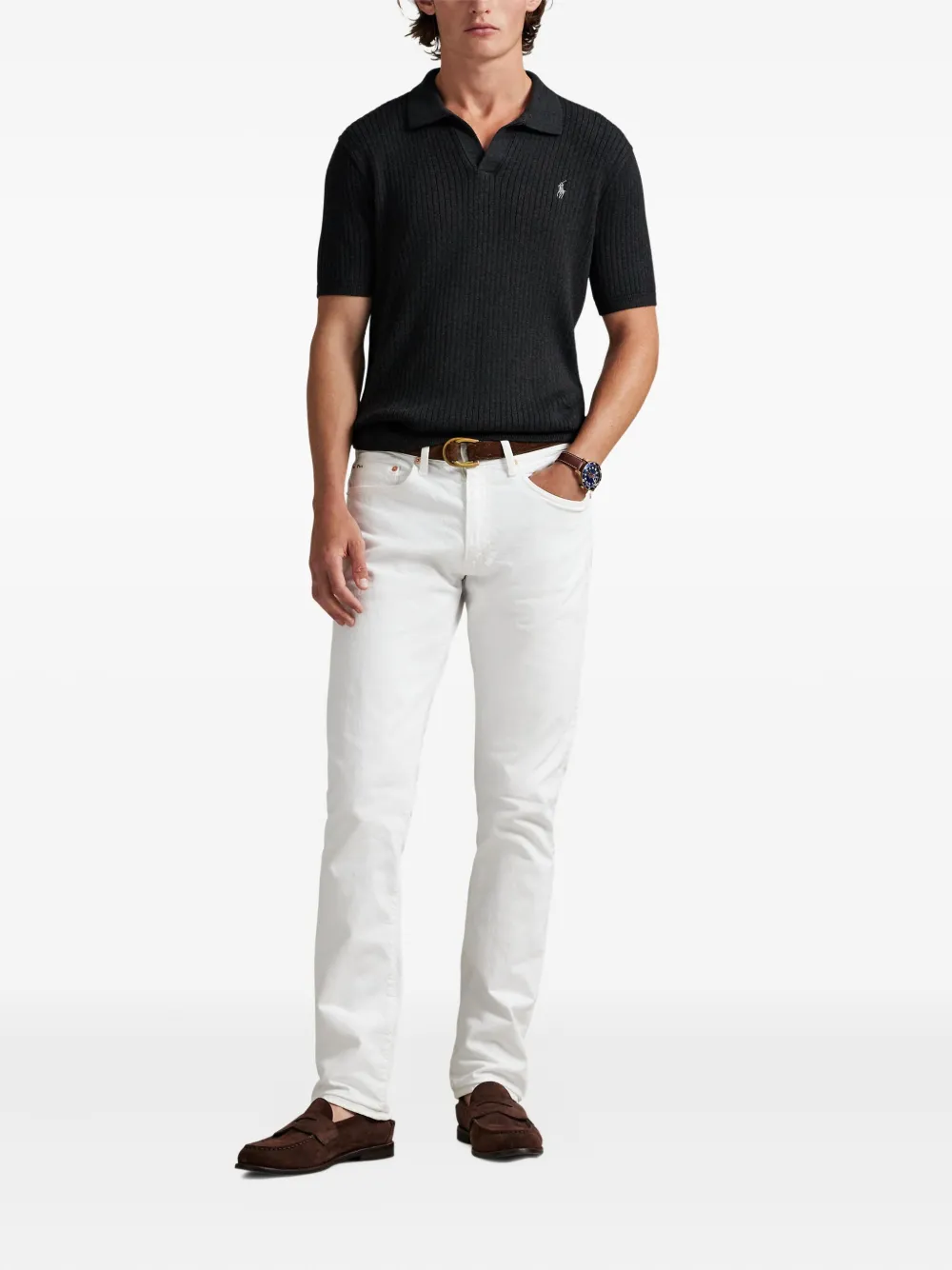 Polo Ralph Lauren T-shirt met kraag en korte mouwen Grijs