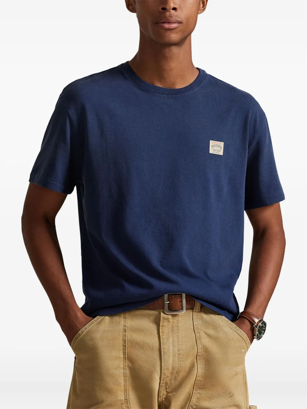 Polo Ralph Lauren Crew-neck Patch T-shirt In Blue