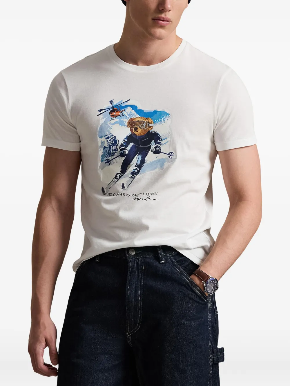 Polo Ralph Lauren Crew-neck Graphic T-shirt In White