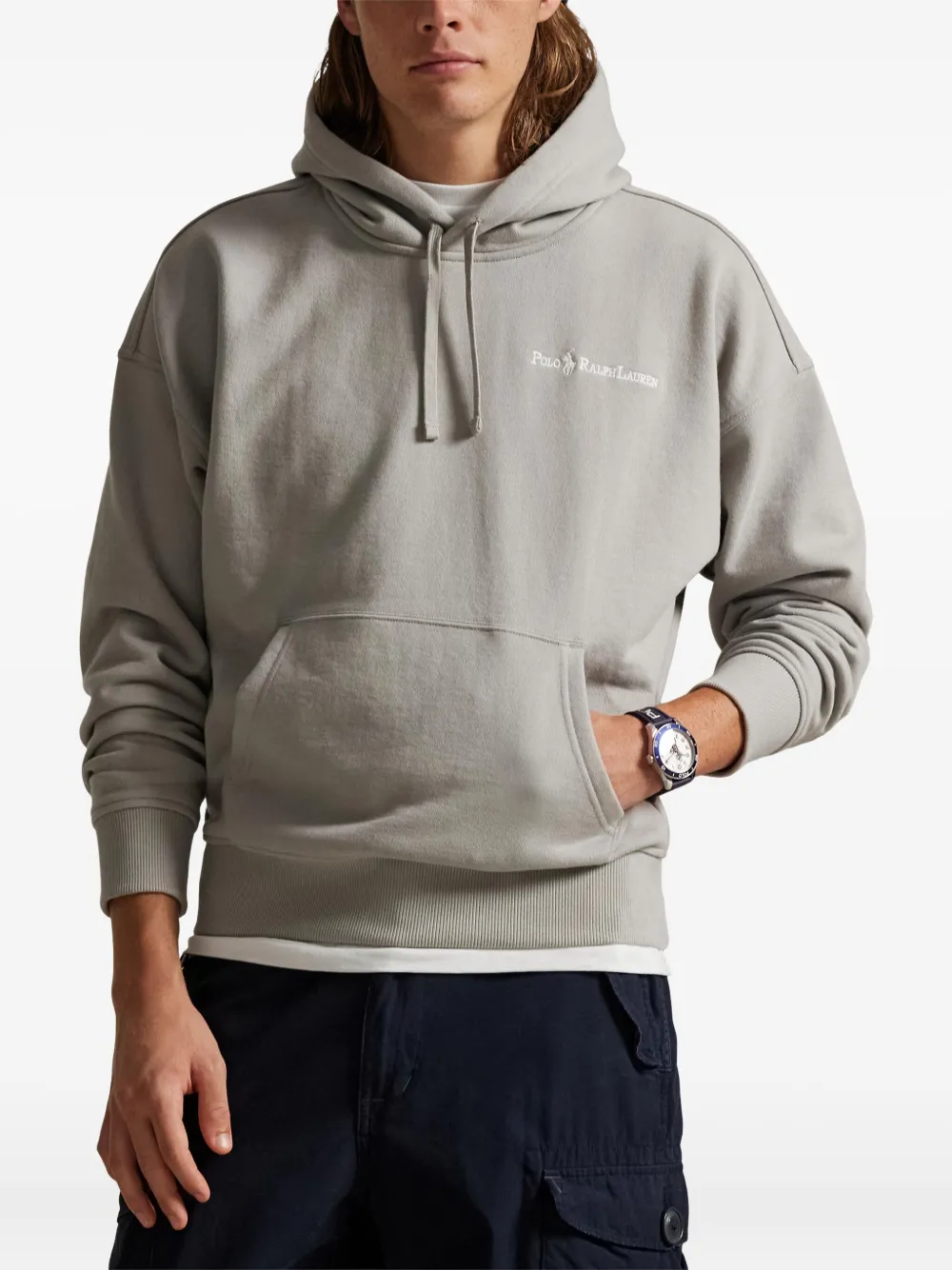 Polo Ralph Lauren Hoodie met opgestikte zak Grijs