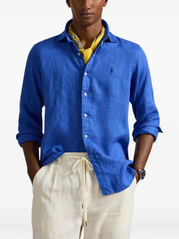 Polo by Ralph Lauren ロングスリーブポロ リネン混　ネイビー Polo by Ralph Lauren ロングスリーブポロ リネン混 ネイビー Polo