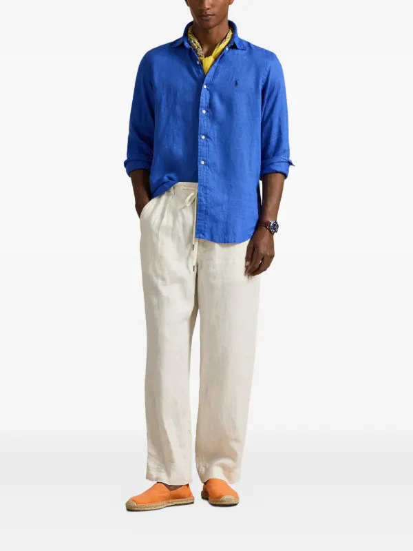 Polo by Ralph Lauren ロングスリーブポロ リネン混　ネイビー Polo by Ralph Lauren ロングスリーブポロ リネン混 ネイビー Polo
