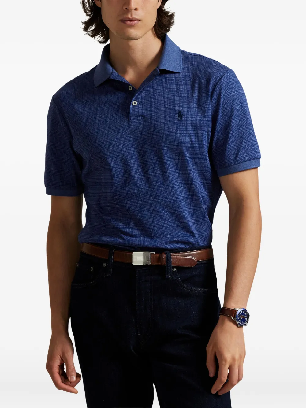 Polo Ralph Lauren Geruit poloshirt met korte mouwen Blauw