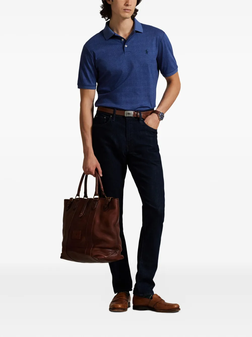 Polo Ralph Lauren Geruit poloshirt met korte mouwen Blauw