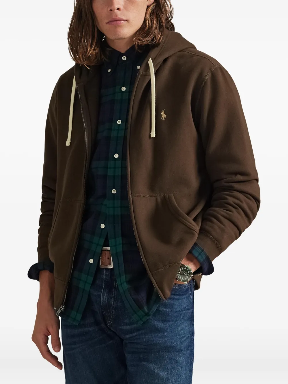 Polo Ralph Lauren Zip-up Hoodie In Brown