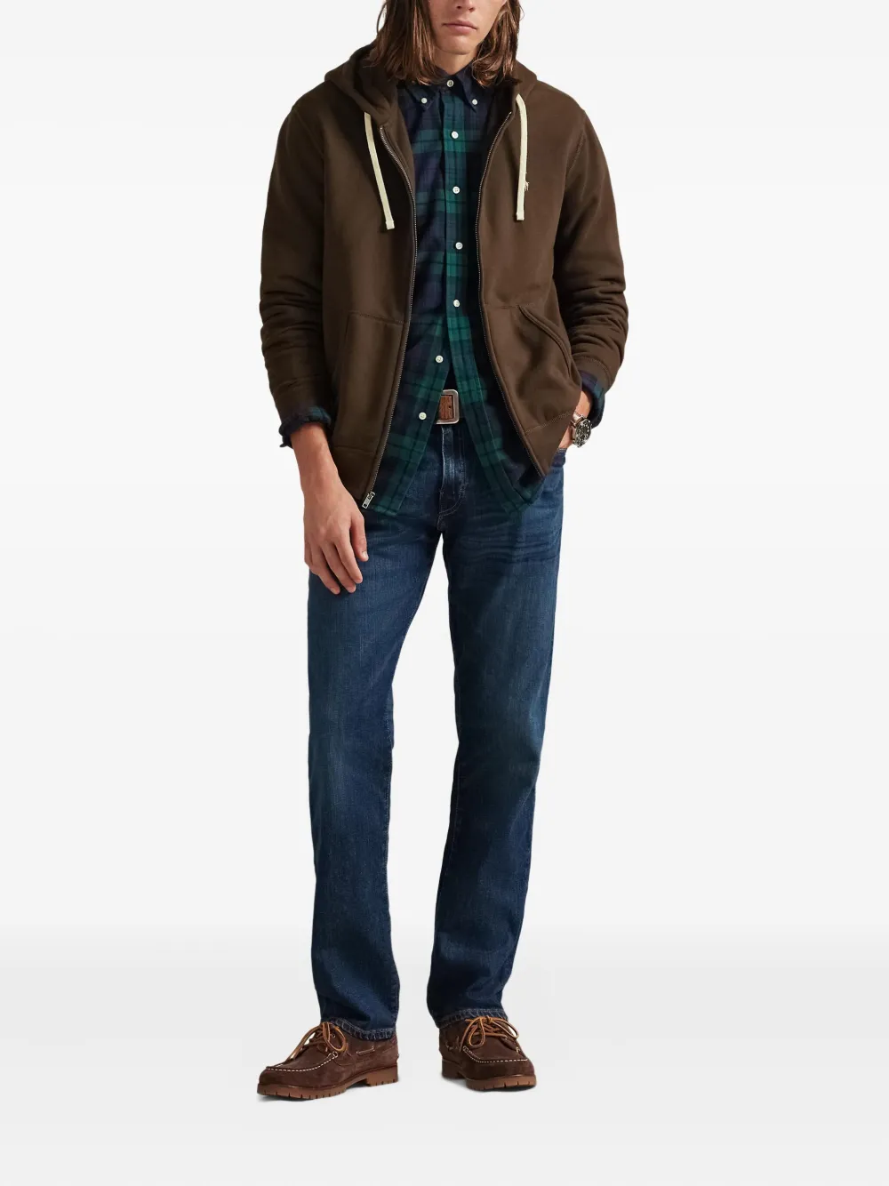 Polo Ralph Lauren Zip-up Hoodie In Brown