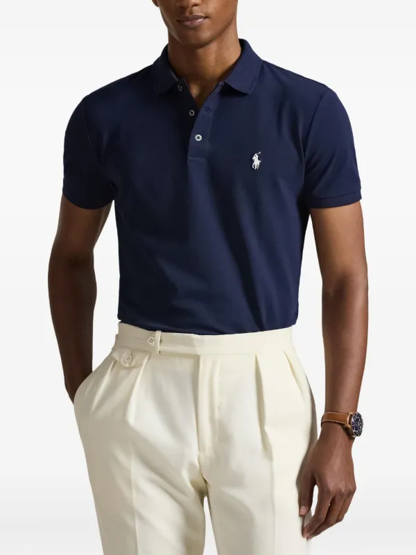 Polo Ralph Lauren ネイビー ポロシャツNEW YORK 短丈 Polo Ralph Lauren ショートスリーブ ポロシャツ | ブルー | FARFETCH JP